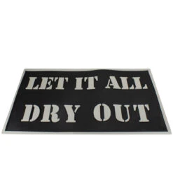 27.75" Black And White Let It All Dry Out Bar Mat