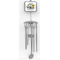 20.5" Gray And White "You Are My Sunshine" Wind Chime