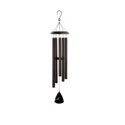 44" Black Signature Series Fleck Coated Aluminum Outdoor Patio Garden Wind Chimes