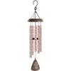 30" Brown And Rose Pink Lord's Prayer Printed Sonnet Wind Chime With Cross Design Sail