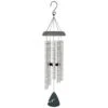 30" Silver And Black Angel's Arms Outdoor Bereavement Wind Chime