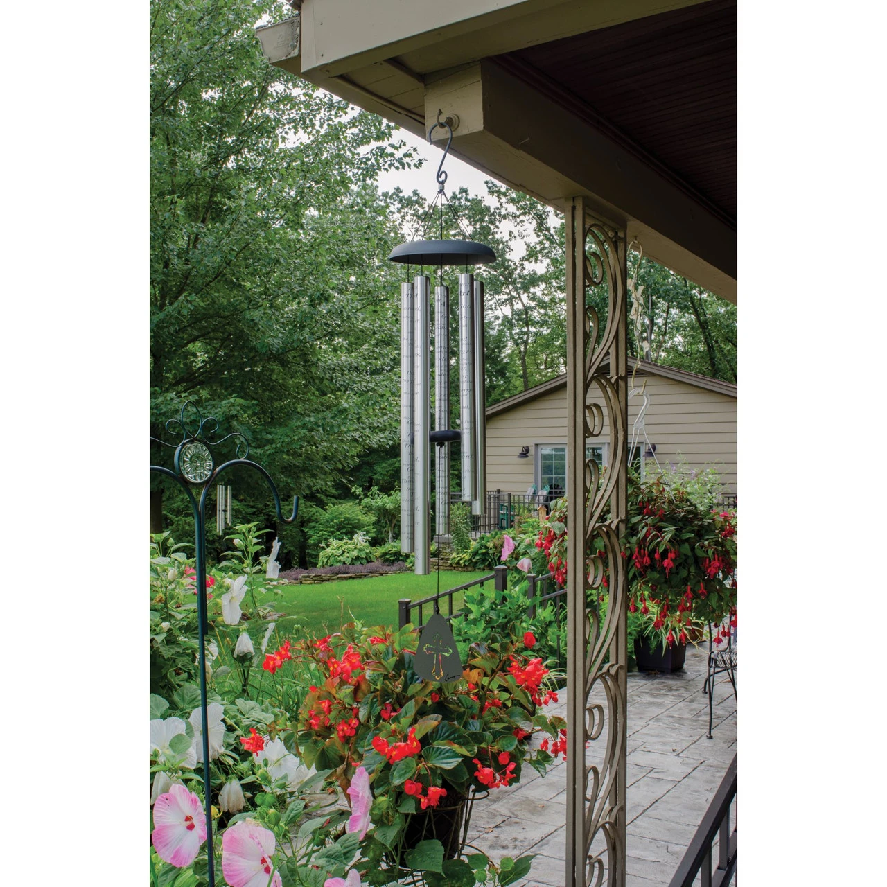 44" Clear Sonnet Sounds How Great Thou Art Inspirational Outdoor Patio Garden Wind Chimes - Image 2
