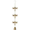 Set Of 4 Patina Gold Color Dragonfly With Bell Wind Chimes 25"