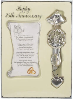 13" Silver 25th Wedding Anniversary Chime