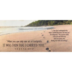 22" Brown And Green "When You Saw Only One Set Of Footprints" Doormat Insert