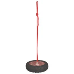 6' Black And Red Classic Tire Swing With Rope Tie