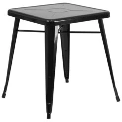 29" Black Solid Square Outdoor Cafe Bar Table