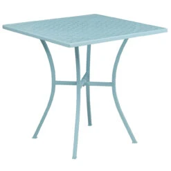 28.25" Sky Blue Contemporary Square Outdoor Furniture Patio Table