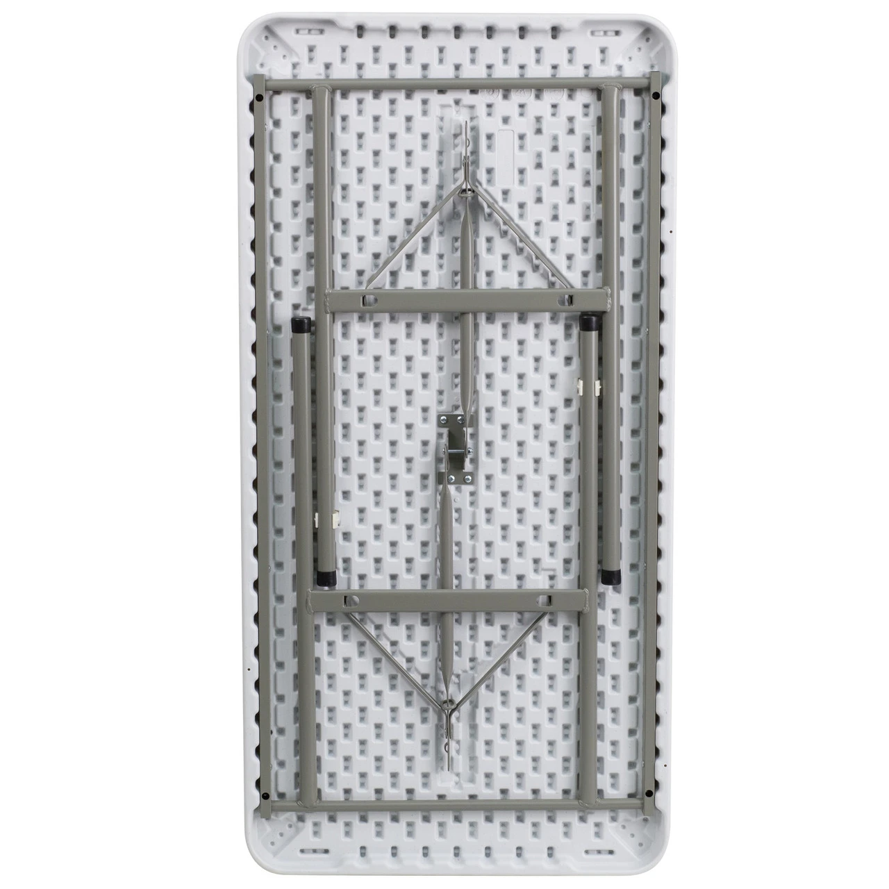 48.25" White Rectangular Outdoor Furniture Patio Folding Table - Image 2