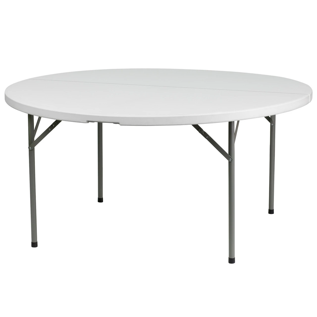 60" White Round Contemporary Outdoor Furniture Patio Folding Table