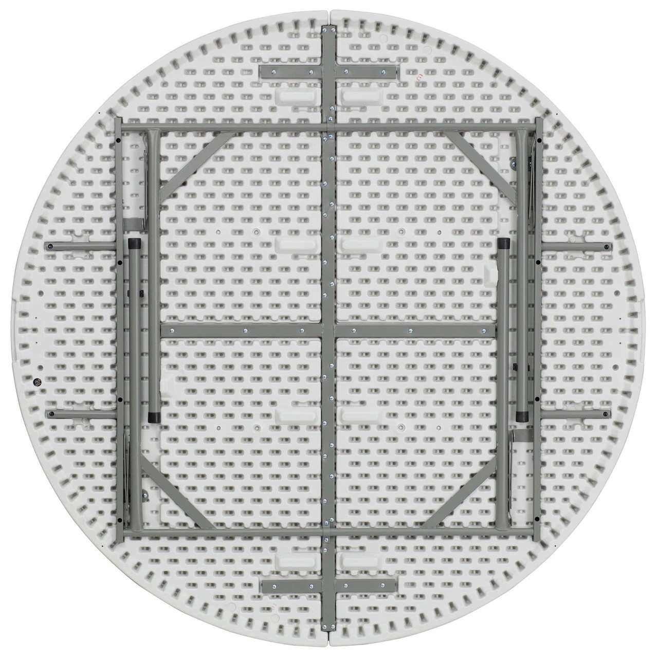 60" White Round Contemporary Outdoor Furniture Patio Folding Table - Image 2