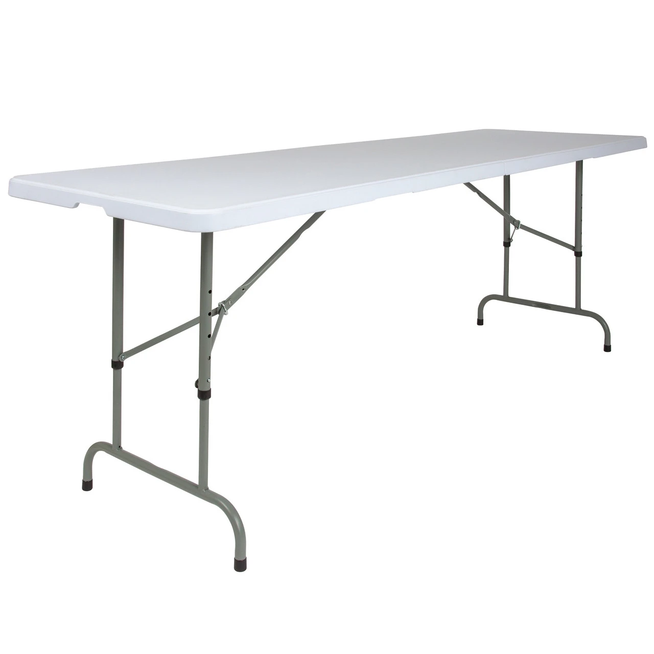 96" Granite White And Gray Contemporary Height Adjustable Rectangular Folding Table - Image 2