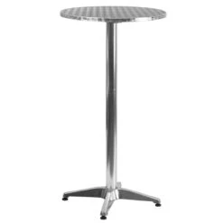 45" Silver Round Outdoor Furniture Patio Folding Bar Table