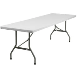 96" White Rectangular Outdoor Patio Folding Table