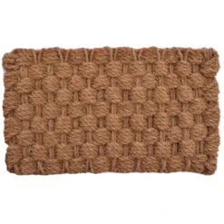 Brown Traditional Handwoven Rectangular Coir Doormat 37" X 24"