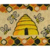 30" Yellow And Orange Beehive Design Decorative Hand Woven Doormat