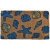 Handwoven Rectangular Coir Doormat With Sea Shells Design 30" X 18"