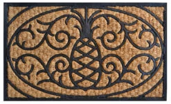 30" Black And Brown Rectangular Pineapple Basic Coir Door Mat