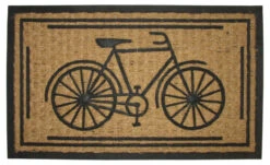 30" Black And Brown Rectangular Bike Basic Coir Door Mat
