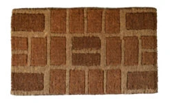 30" Brown Brick Design Decorative Hand Woven Doormat