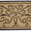 30" Black And Brown Swirls And Twirls Design Decorative Hand Woven Doormat
