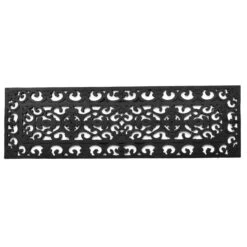 Black Rectangular Skid Free Rubber Stair Mat 30" X 9"
