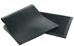 3.25' Black Rectangular Rubber Stud Outdoor Rubber Mat