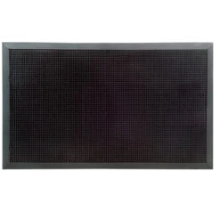 30" Black Rectangular Rubber Stud Outdoor Mat