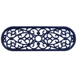 Black Oval Skid Free Rubber Doormat 30" X 10"