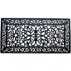 Black Rectangular Skid Free Rubber Mat 48" X 24"