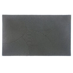 30" Black Rectangular Reversible Rubber Stud Outdoor Mat