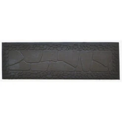 Black Rectangular Skid Free Stone Designed Rubber Step Mat 30" X 10"