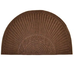 36" BrownElegant Half Round Machine-Made Door Mat