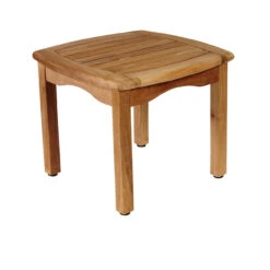 19" Brown Intan Teak Solid Square Patio Side Table