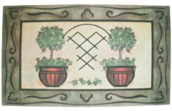30" Durable And Non-Slip Doormat With "Printed Topiary" Design