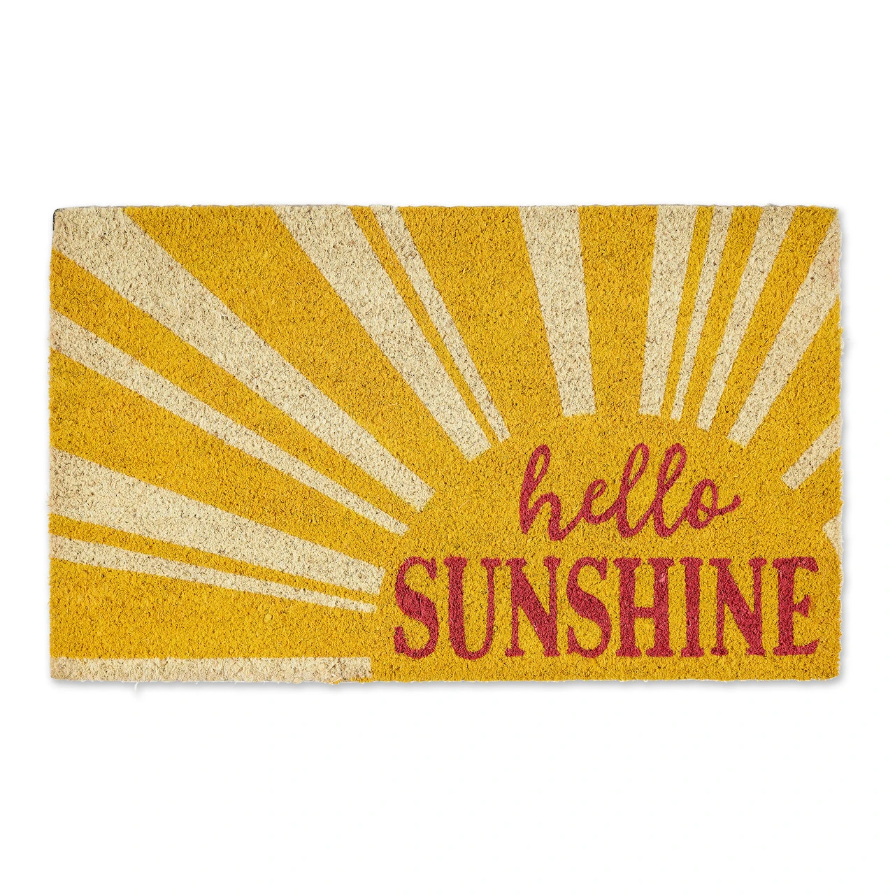 Yellow And Red Hello Sunshine Door Mat 18" X 30"