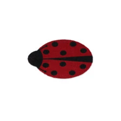 Red And Black Lady Bug Door Mat 18" X 30"