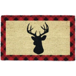 30" Durable And Non-Slip Doormat With "Christmas Stag" Design