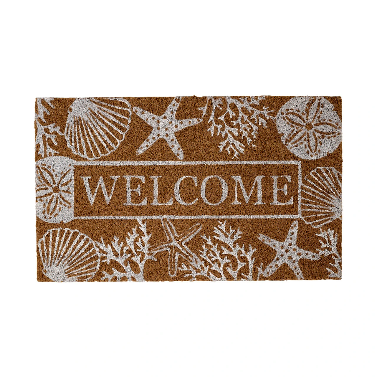 30" Durable And Non-Slip Doormat With "Welcome Seashells" Design