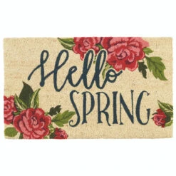 30" Hello Spring Home Rectangular Decorative Doormat