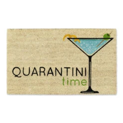 30" Vibrant Unique "Quarantini Time" Rectangular Doormat