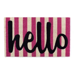 30" Vibrant Unique "Hello" Rectangular Doormat