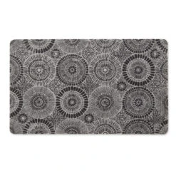 Black Kaleidoscope Tufted Rectangular Door Mat 17.75" X 29.5"