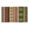 Beige And Green Nordic Stripe Rectangular Door Mat 18" X 30"