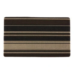 Black And Gray Stripe Tufted Loop Door Mat 17.75" X 29.5"