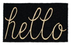 30" Durable And Non-Slip Doormat With "Black Hello" Design