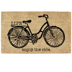 18" X 30" Brown And Black Durable And Non-Slip Doormat With "Bicycle" Design
