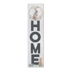 48" White And Black "Welcome Home" Easter Outdoor Leaning Porch Sign