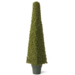 48" Tall Artificial Cone Green Boxwood Topiary Tree With Round Pot