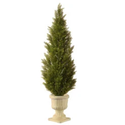 60" Green Cedar Arborvitae Artificial Tree With Urn Style Pot